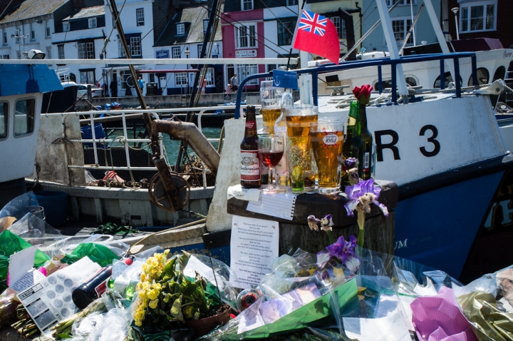 Memorial to drowned fishermen, Weymouth May 2012
