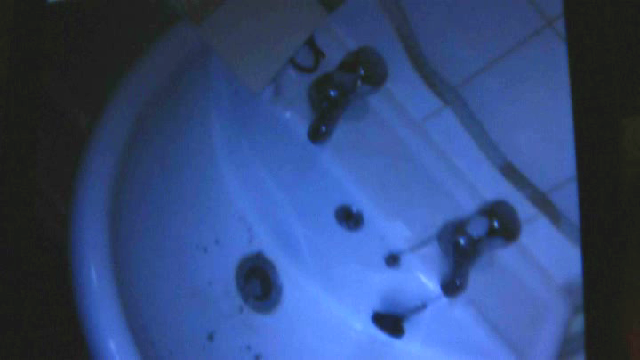 Image of sink coming away from the wall