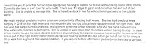 Letter advising of required flat move